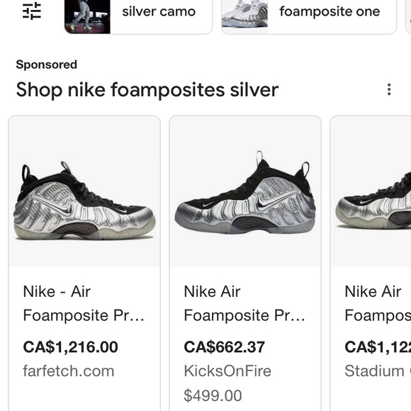 Nike Silver Foamposites - Picture 2 of 3